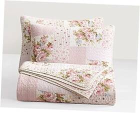 Green Living Group 840079176264 Rosy 3-piece Printed Patchwork Cotton Oversized King Pink Floral