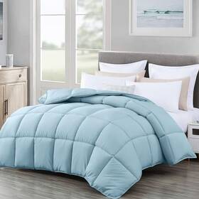 Dw220-chambray-king Green Living Group All Season Size Down Alternative Comforter - Plush King Chambray Blue