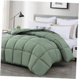 Dw220-sage-queen Green Living Group All Season Size Down Alternative Comforter - Plush Microfiber Fill Queen Sage