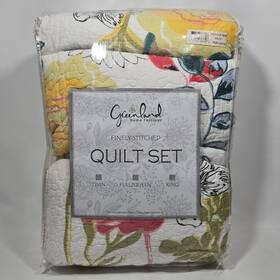 M5191 Greenland Home Fashions 3-piece King Quilt Set Watercolor Dream 105x95 Inch Read