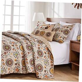 Gl-1304absq Greenland Home 5-piece Andorra Bonus Quilt Set Full/queen 5 Piece