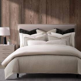Fb3901-sk-sn H Hiend Accents Chenille Herringbone 3pc King Comforter Set Light Tan Sand
