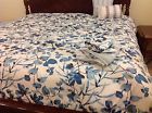 H195559 Susan Graver Queen Comforter Set Home Bloom Reversible New Blue