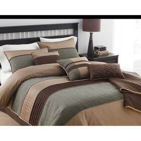 Hallmart Collectibles 679610666151 Riverbrook Home Lexia 7 Piece Comforter Set Brown/multi Queen