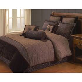 Hallmart Collectibles 679610773712 Riverbrook Home Buta Comforter Set Brown Queen