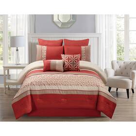 Hallmart Collectibles 679610793444 Riverbrook Home Janna 8 Piece Comforter Set Orange King