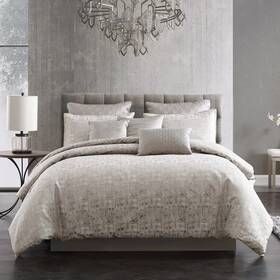 Hallmart Collectibles 679610818857 Riverbrook Home Genoa Gray 10 Piece Comforter Set Grey Queen