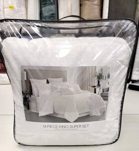 88778 Hallmart Collectibles Freta 14-pc. King Comforter Set Pearl White Msrp 460