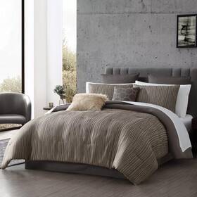 91962136 Hallmart Collectibles 12pc Queen Nylah Jacquard Bedding Set Brown
