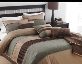 Ht-68120 Hallmart Collectibles Riverbrook Home Elite Collection Comforter Set Queen Lexia - Brown/multi 7 Pc
