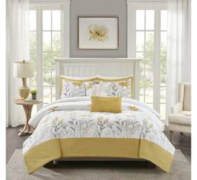 Hh10-1790 Harbor House Meadow 5 Piece Cotton Comforter Set Full/queen - All