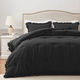 B0b2w6tjjm Harborest King Comforter Set Grey - Ruffle For Size Bed Fluffy