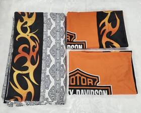 Harley-davidson 028828569486 Sheet Set Queen 3 Piece Flame Rider Fireball Pattern