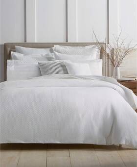 Harter Club 706258633556 Charter Damask Diamond Dot King Comforter Set White 3 Piece Msrp 290