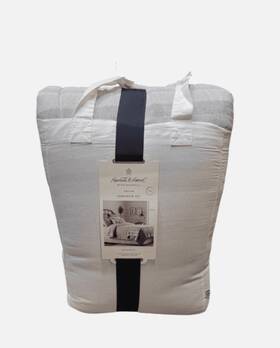 76550530 Hearth & Hand And - 3pc King Textured Stripe Comforter Sham Set Jet Gray Nwt