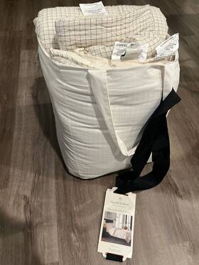 1623 Hearth & Hand With Magnolia 197543415689 And Grid Stitch Comforter Set 2 Sham Taupe King