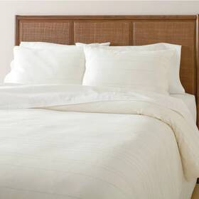 84824661 Hearth & Hand With Magnolia 3pc Full/queen Stripe Duvet And Sham Set Taupe/cream -