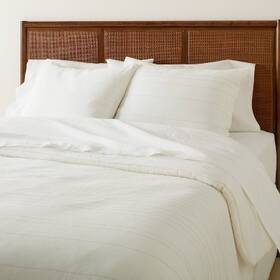 84824663 Hearth & Hand With Magnolia 3pc King Fine Stripe Comforter And Sham Set Sour Cream/twilight Taupe