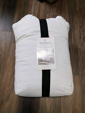 91127750 Hearth & Hand With Magnolia 3pc King Trellis Pattern Comforter Bedding Set Cream - And