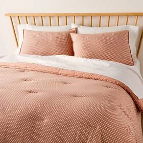 94305509 Hearth & Hand With Magnolia 3pc King Block Pattern Comforter Set Rust - And
