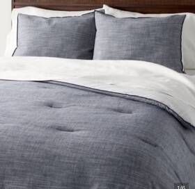 Magnolia-94305564 Hearth & Hand With Magnolia 3pc Full/queen Reversible Comforter Set Blue - And