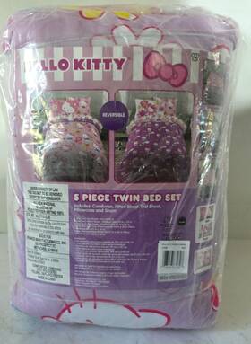 Hello Kitty 073558831808 5-piece Twin Bed/sheet Set Rainbow Garden Sealed
