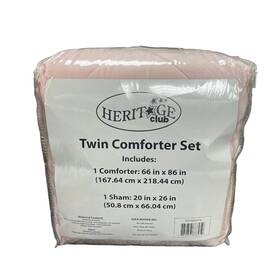 Heritage Club 784857868050 Brand New Twin Set 1 66 X 86 Comforter And 26 20 Sham Pink