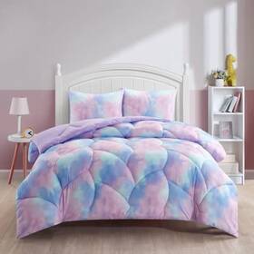 Heritage Kids 784857941449 Super Puffy Ombre Comforter Set Pink/purple Twin