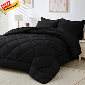 Hevumyi 445009017032 Black Queen Comforter Set 7-piece Bedding Ultra Soft