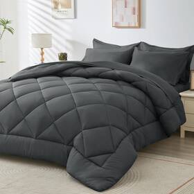 Hevumyi 445034966954 7-piece Queen Comforter Set All-season Reversible Bed In A Bag