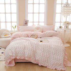 B0f5wtzvzl Highbuy Ruffled Comforter Set Full White Pink Floral Bedding Comforters Comfy