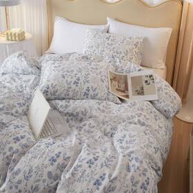 Hbcom07-q Highbuy Blue Floral Comforter Set Queen White Coquette Bedding Sets B