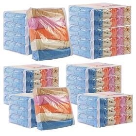 B0bxwzc7c2 Hlimior 25 Pk Clear Vinyl Zippered Storage Bags Blanket Bed Sheet Organizer
