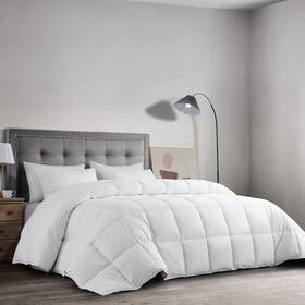 Hombys 313040651669 Feather And Down Comforter Oversized King 120 X White Ext