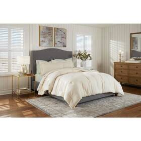 Hd018-k-oatmeal Home Decorators Collection 3-piece Oatmeal Cotton Linen Blend King Comforter Set
