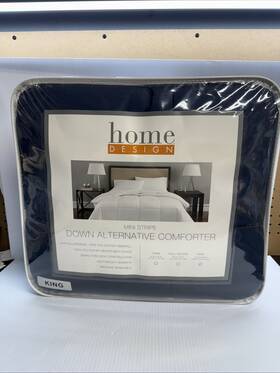 Home Design 750105106311 Lightweight Reversible Down Alternative Microfiber Comforter Blue