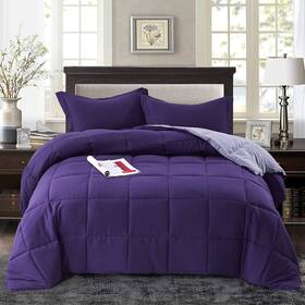 Homechoice 445012390375 Hig 3pc Down Alternative Comforter Set - All Season Reversible With Sh