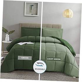 Homechoice 810021084039 3pc Queen Size Comforter Set - All Season Reversible Down Full/queen Green