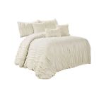 Homechoice-rosales-k Piece Rosales Chic Ruched Ruffled Pleated Comforter Sets Queen King
