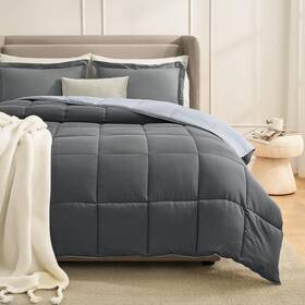 Homelike Moment 011717320130 Queen Comforter Set Grey Comforters Size Soft Lightweight Down Alter