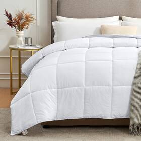 Homelike Moment 011717320567 California King Comforter - White Duvet Insert Down Alternative Bed