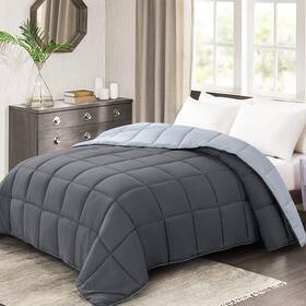 Homelike Moment 011717320598 California King Comforter - Grey Lightweight Down Alternative Bed