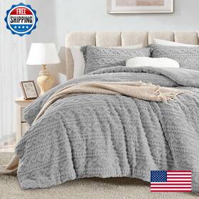 B0fpcpkv7j Homelike Moment Fluffy Comforter Set Queen Size Grey Warm Fleece Full Bed Winter