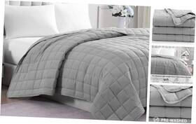 Homespun 840399704956 Blanket Size - Pre-washed Quilted Lightweight Queen Silver