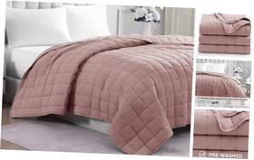 Homespun 840399705229 Quilted Bed Blanket - Pre-washed Lightweight All Season King Sepia Rose