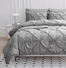 Homespun Global 840399708886 California King Comforter Set 7 Piece Cal Bed In A Bag Pintuck
