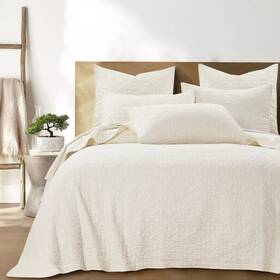 80364956 Homthreads King Marta Quilt Set Cream -