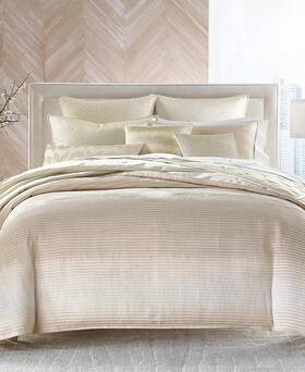 100124319fq Hotel Collection Ikat Stripe Comforter Full/queen - Cream