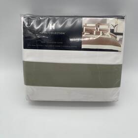 150890175 Hotel Collection King Comforter Cover Color Blocking 100% Pima Cotton 340 Thread