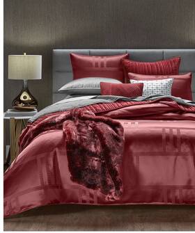 Hotel Collection 194136301503 Structure Full / Queen Comforter And Pillowshams Set Red 500